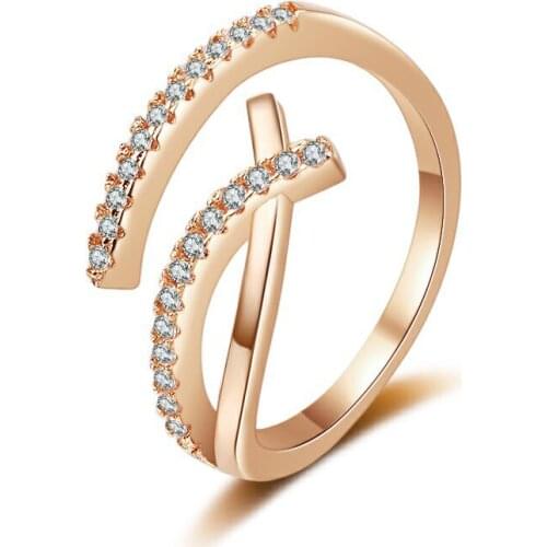 YaYI Jewelry Princess Cut White 100% Zircon Gold Color Engagement Bright Wedding Heart Adjustable Lovers Party Rings Gifts