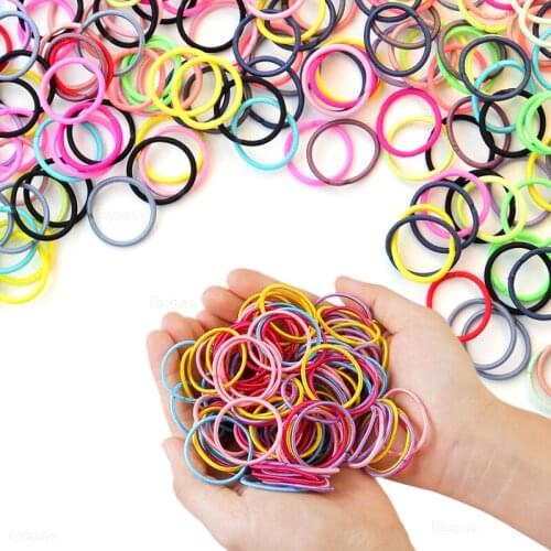 10PCS Kids Cute Colorful Nylon Elastic Hair Ring Children Ponytail Holder Rope Women Rubber Bands Headband Girl Hair Accessories