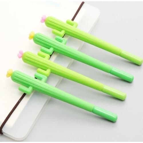 36 pcs/lot Cactue Gel pen Cute Green plasctic 0.5mm black ink pen office school writeing supplies kids gift Novelty Stationery