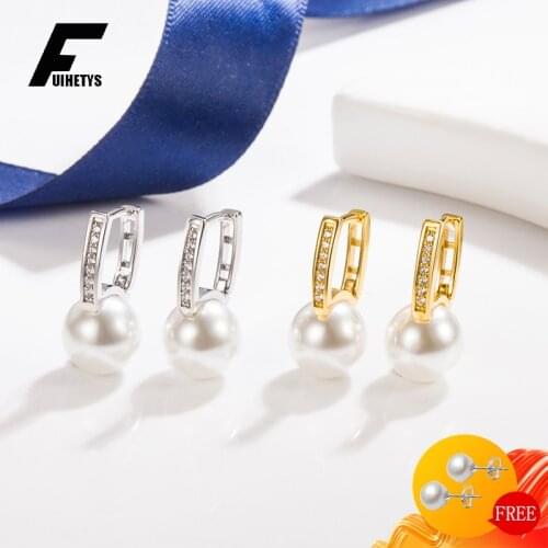 Bali Jelry Fashion 925 Silver Earrings for Women Jewelry Accessories Pearl Zircon Gemstone Drop Earring Wedding Engagement Gift