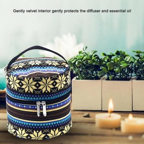 Print Bag Essential Oil Bottle Diffuser Storage Bag With Nordic Style Pattern And Velvet Lining