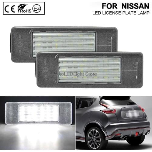 2X LED Number License Plate Light Lamps For Benz Sprinter VITO Nissan Pathfinder Note NV200 Primera Qashqai Juke Pulsar Navara