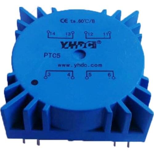 PTC5 For Audio usage Power 5VA 2*110V 2*7V toroidal transformer, encapsulated transformer PCB Welding transformer