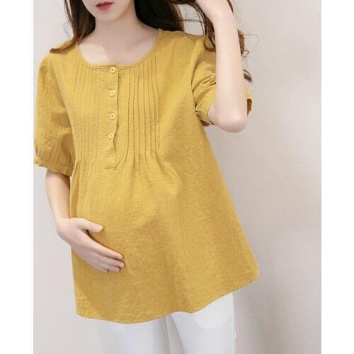 Afei Tony High Quality Cotton Summer Maternity Women T-shirt Casual Loose Plus Size Round Neck Shirt For Pregnant Women New 2018