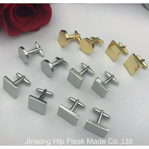 20pairs mens cufflinks rectangle /Round / squar shape business cuff links blank cufflinks sets for men black gift box packing