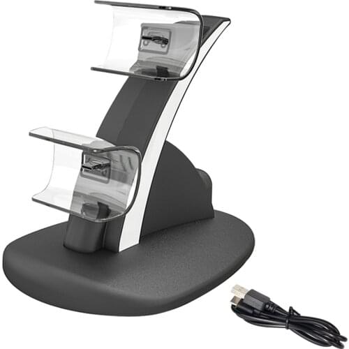 Controller Charger Double USB Fast Charging Docking Station Stand for PS5 & LED Indicator for PS5 Controllers