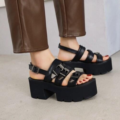 Women shoes 2021 open toe shoes womens platform heels flat sandals platform shoes sandalias mujer big size 43