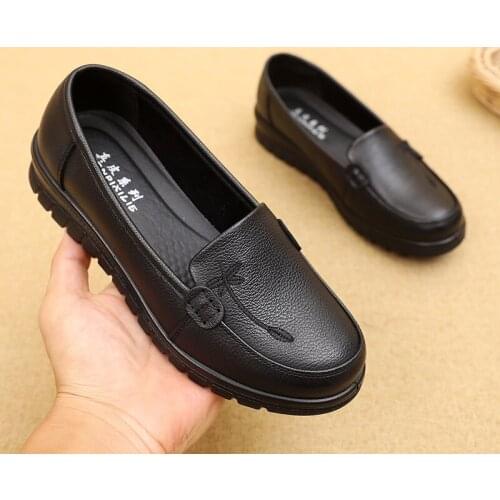 Womens flat Slip-On shoes spring ladies 2021 new genuine leather casual shoes for female fashion woman sneakers 35 38 39 40 41