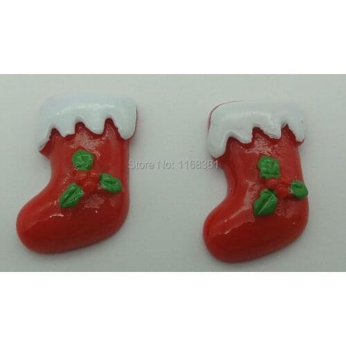 1pcs/lot resin flatback fruit stockings 27mm Cabochons Scrapbooking Hair Bow Center DIY Christmas decration C108-9