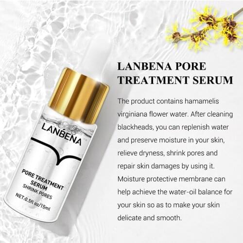 1PC LANBENA Pore Treatment Serum Shrink Pores Relieve Dryness Oil Control Firming Moisturizing Repairing Smooth Skin Face Serum