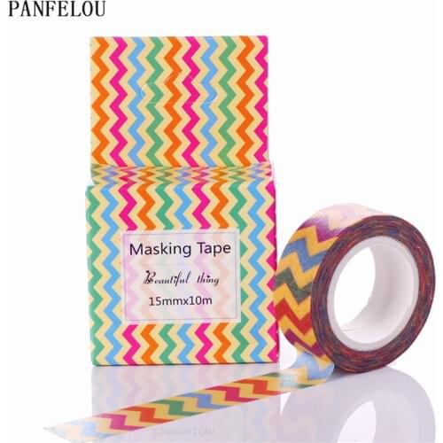 10M*15mm Wave stripe box stickers Washi Masking tape Quality good price HOT sell DIY Scrapbook Embellishments Decoration