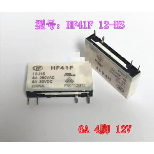 10 Pçs/lote Relé HF41F-005 012 024-ZS HS 4/5PIN 6A Conjunto De Conversões