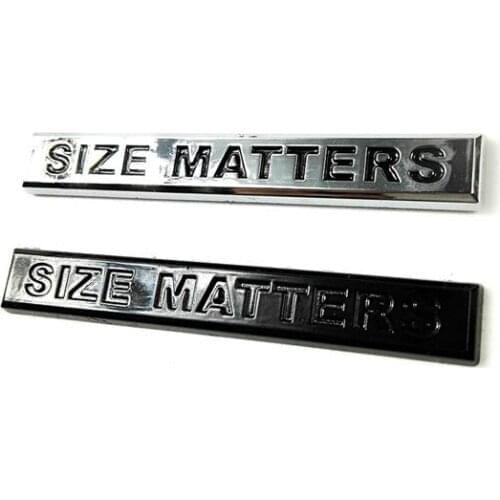 10PCSXABS Plastic 3D Small SIZE MATTERS Car Stickers Emblems Badges