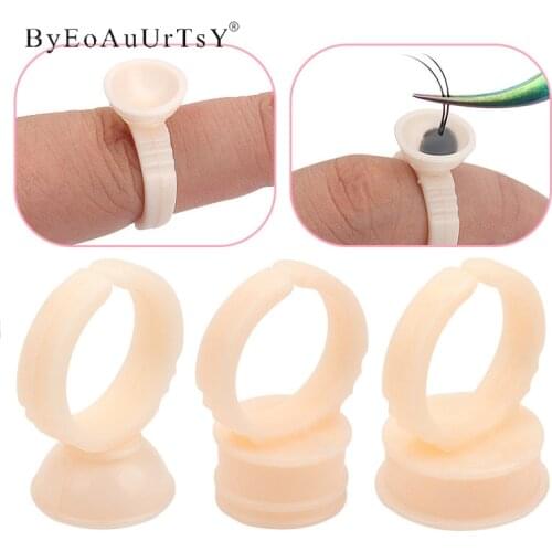 100pcs Disposable Permanent Makeup Ring Divider Soft Silicone Tattoo Ink Eyebrow Lip Tattoo Pigments Holder Rings Container Cup