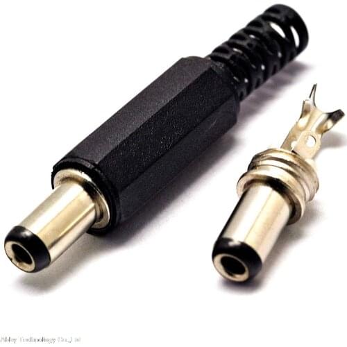 100PCS DC plugs 5.5-2.1 MM Power plug welding line plug