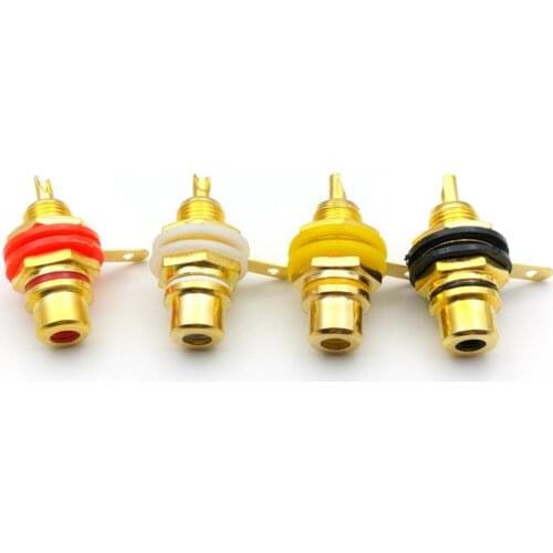 16pcs Gold Plated RCA Female Jack Panel Mount Chassis Socket adapter New