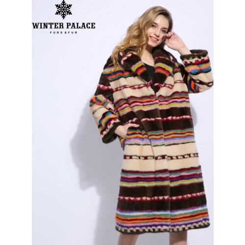2018 Winter Imported mink fur coat Long Style New Design Mink Coats Loose natural mink fur coats