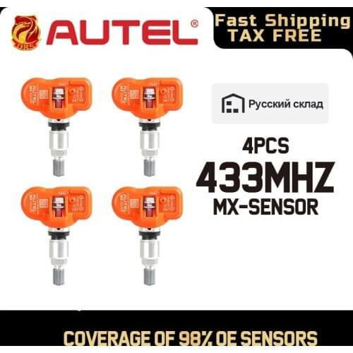4pcs Autel TPMS Sensor 433MHZ 315MHz MX Sensor Tire Repair Car Repair Tool Sensor Programing for Autel TS601 TS401 TPMS PAD OBD2