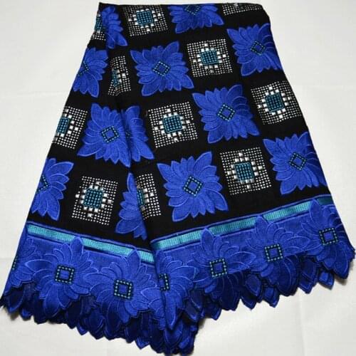 5yards/pc) high density African cotton lace fabric fantastic embroidered Swiss voile lace with stones for party dress CLP327