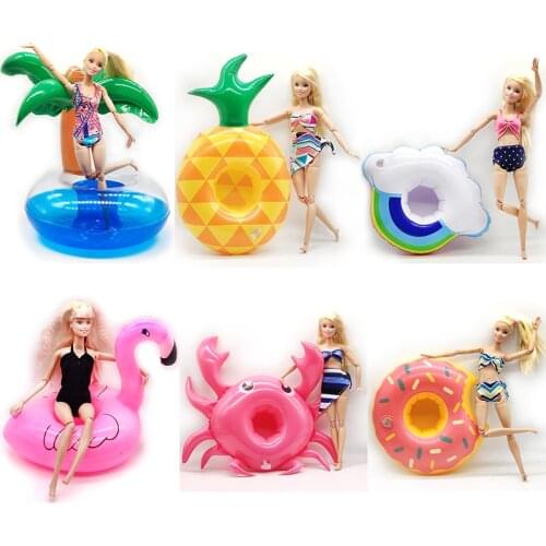 Barbie Doll Accessories Fashion Doll Clothes Swimwear and Swim Ring Toys for Children Barbie Boneca Furniture Girls Summer Toys