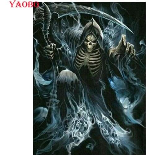 DIY Diamond Painting Halloween Horror Skull Paintings Cross Stitch Needlework Rhinestone Mosaic 5D Diamond Embroidery Icons