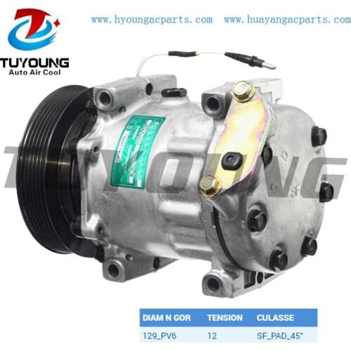 SD7H15 auto a/c air compressor Renault Laguna 2.2 7700857907 129mm 6pk 12v