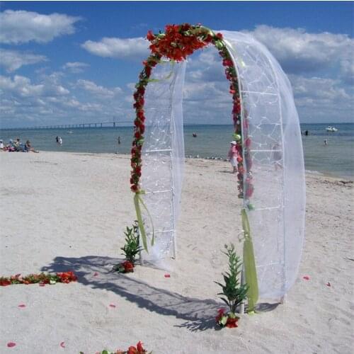 White Wedding Metal Arch Garden Iron Flower Stand Grape Vine Climbing Frame Loofah Rack 240*38*140cm for Party Decoration