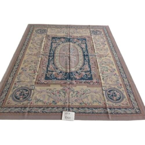 Free shipping 8'X10' French style aubusson carpets hand knotted rugs Woolen French Aubusson Rugs