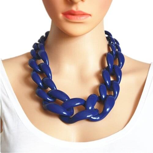 2021 resin long necklace frosted plastic bohemian collar resin necklace jewelry gift wholesale
