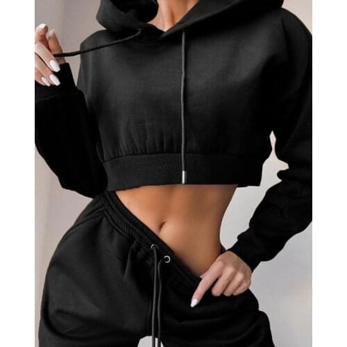 Woman 2 Piece Set Hoodies Velvet Tracksuit Female Sweatshirt Swearpant Sports Outfits Jogger Pants Sets Casual2021 Fashion Winte