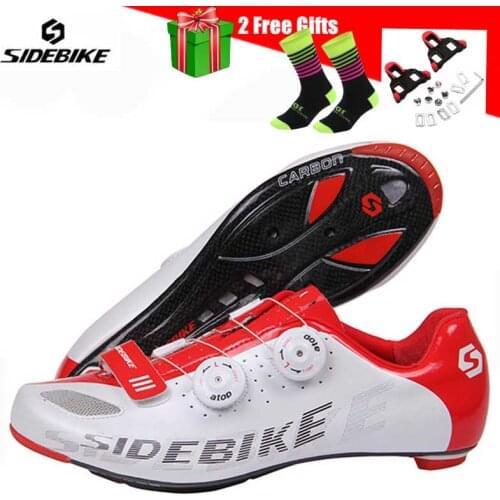 SIDEBIKE carbon fiber road cycling shoes Triathlon bike men sneakers women self-locking breathable cycling sneakers bike shoe