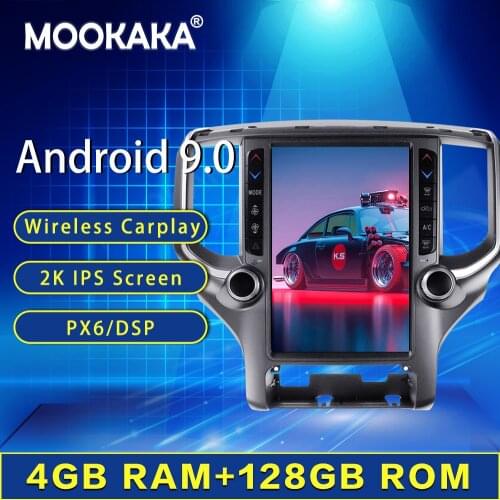 4+128GB For Dodge RAM 2018 2019 Android Multimedia Radio Vertical Screen GPS Navigation Car Tape Recorder Auto Stereo HeadUnit