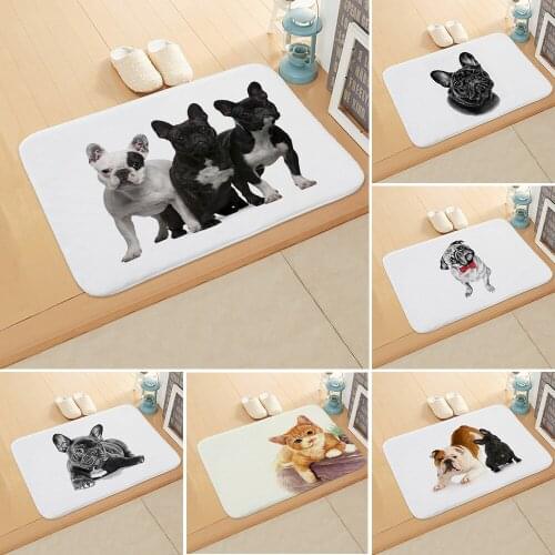 Rug Non-slip Floor Mat Cartoon Dog Mat Doorway Mat Flannel Living Room Mat Kitchen Mat kitchen rug door mats outdoor