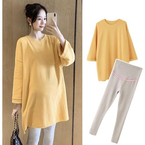 2021 Spring Autumn New Pregnancy Clothes Women Maternity Long Sleeve Fashion Leisure Tops Pregnancy Maternity Dress Outwear Suit