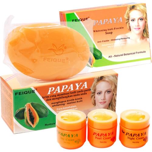 FEI QUE papaya Whitening Moisturizing women skin facial cream face Anti Freckles Wrinkles Aging female care hot Selling set