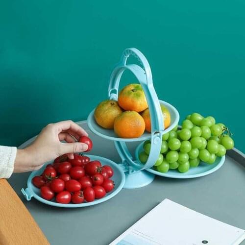 Portable Serving Tray Foldable Fruit Plate Snack Food Tray Fruit Basket Bowl for Dining Table Counter Kitchen Supplies