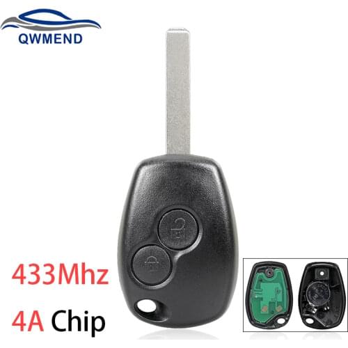 BHKEY 4A Chip 2B Remote Car Key for Renault Trafic Twingo Symbol for Dacia Duster Logan Sandero for Vauxhall Vivaro 2012 - 2017
