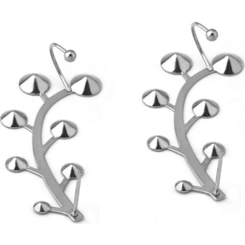Stainless Steel Earrings Post Base Leaf Style Settings 7 Bezels Rivoli Stones Cabochons Clips Earrings DIY Findings No Fade