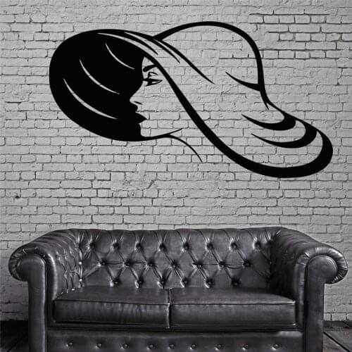 Hat wall stickers living room wall stickers sexy beauty wall stickers ladies room wall stickers waterproof AC399