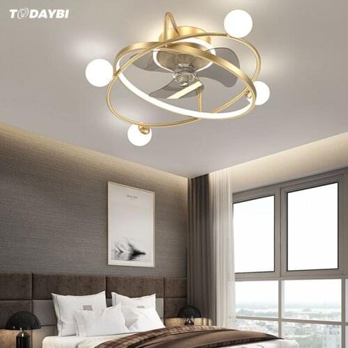 Modern Remote Control Ceiling FanLlight Bedroom Dining Room Living Room Light Creative Ceiling Fan Light TODAYBI