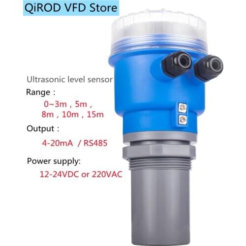 Ultrasonic level meter water oil tank fuel gasoline diesel liquid level indicator sensor 24VDC 4-20mA RS485