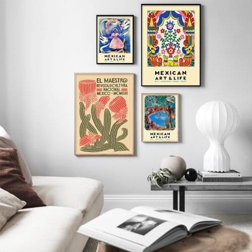 El Maestro Vintage Poster and Prints Canvas Art Painting Mexican Wall Art Decorative Picture Home Living Room Decoration