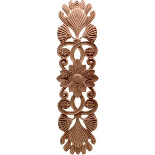 VZLX Wood Carved Corner Onlay Unpainted Applique Frame Door Decors Decal Chair Vintage Home Decoration Accessories Wooden DIY