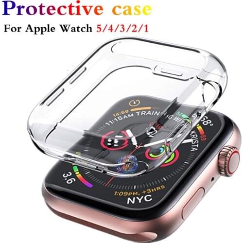 Protector case For Apple Watch 5 4 3 2 1 40MM 44MM 360 Clear TPU Cover Full Case For Iwatch 5 4 3 2 38MM 42MM Transparent Cover
