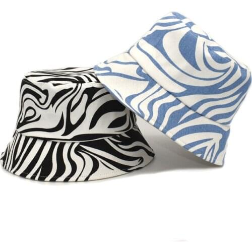 Zebra Stripes Printed Bucket Hat Unisex Adult Summer Hats For Women Men Sun Protection Sunscreen Beach Hat Summer Casquette