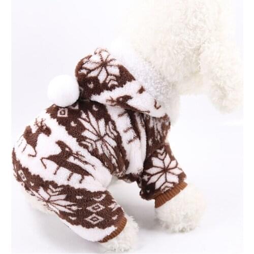 Winter Pet Dog Clothes Warm Coat Jumpsuit Thicken Clothing Dogs Pajamas Fleece Pet Dog Clothes Pajamas Coat Jacket