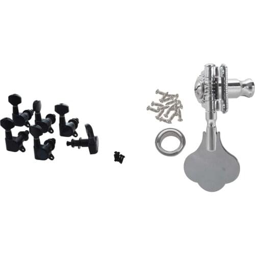 1 Set Sealed Guitar String Tuning Pegs Tuners Machine Heads 6R & 1 Pcs Bass Tuning Pegs