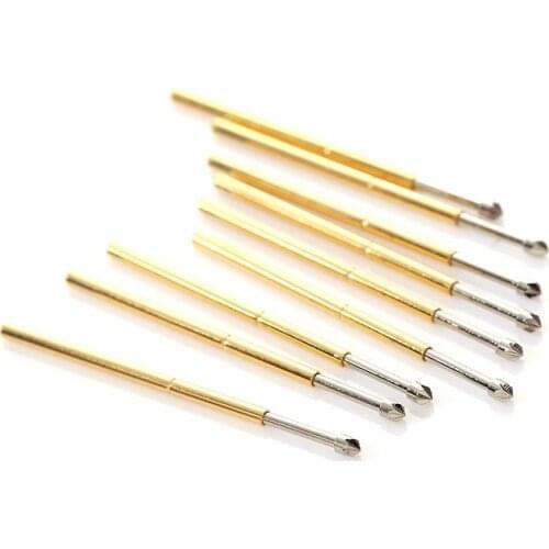 100 PCS PL75-LM2 Spring Test Probes Phosphorus Brass Tube Spring Test Probe Length 33.35m Needle Diameter 1.02mm Tool Accessorie