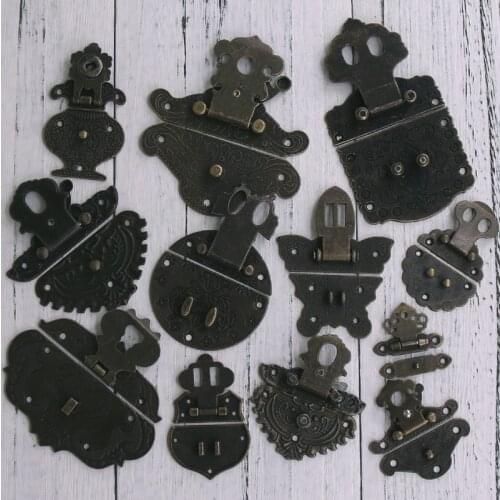 1x Vintage Wooden cases Latch Hasp Drawer Cabinet Jewelry Box Hasp Latch with Screws