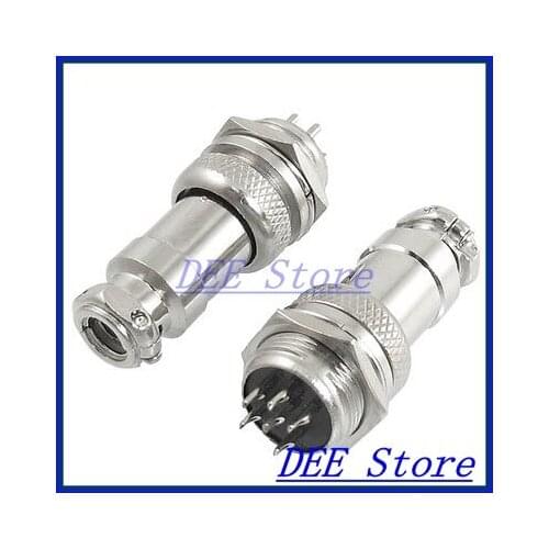 AC 200V 5A 1000V 6-Pin 6 Pin Screw Aviation Connector Plug Joint 2 pcs